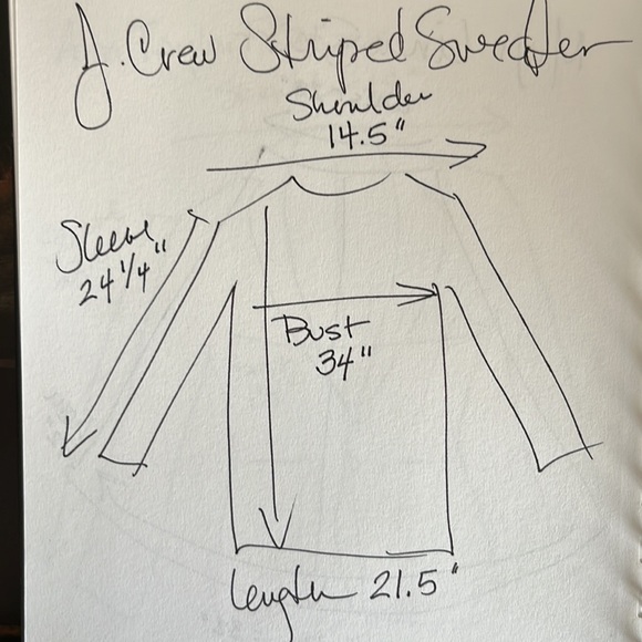 J. Crew Cream Navy Striped Merino Sweater - Picture 9 of 9